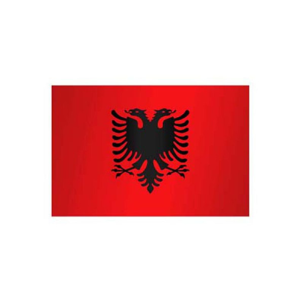 Stone HGS landenvlag Albanië, 400 x 150 cm (staand formaat), met kunststof karabijnhaak, FlagTop 110 g/m², voor vlaggenmasten vanaf 8 m, zonder ajourzoom, 26740