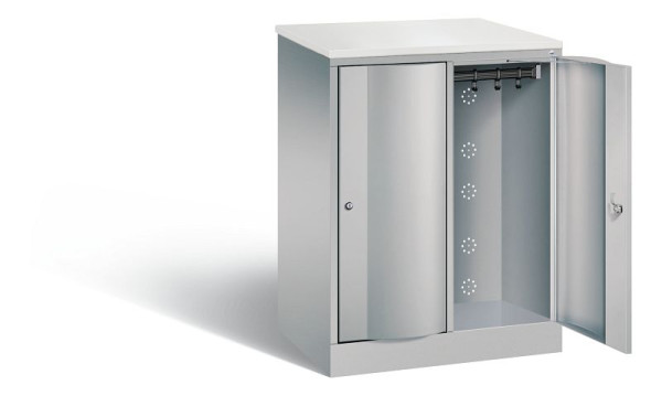 C+P garderobekast Resisto, H1077xB772xD540mm, kleur: wit aluminium, 8271-272 S10088