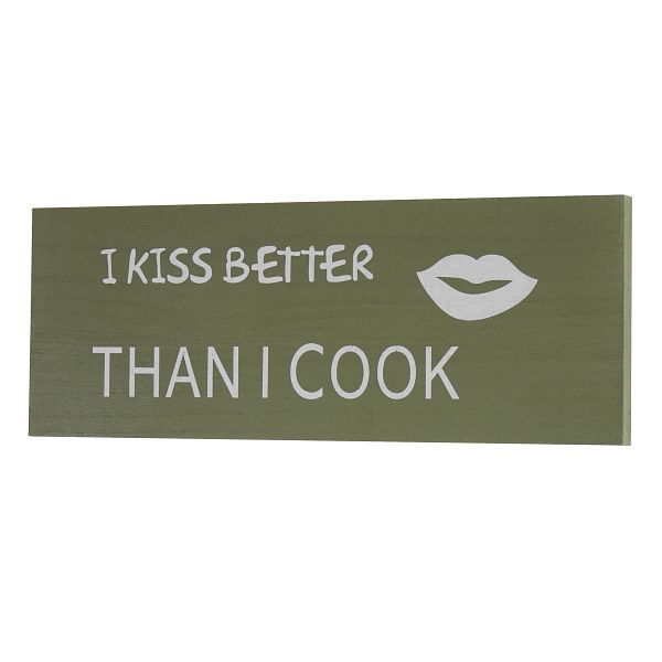 Mendler Wandbord Kiss, decoratief bord houten bord, shabby look vintage 40cm, 44824