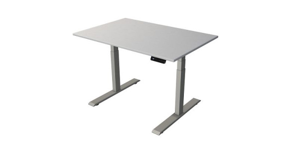 Kerkmann sta-/zittafel B 1200 x D 800 mm, zilver, elektrisch in hoogte verstelbaar van 630 - 1270 mm, lichtgrijs/zilver, 10275911