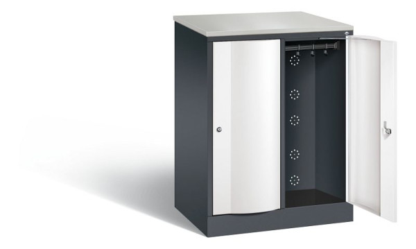 C+P locker Resisto, H1077xB772xD540mm, kleur: zwartgrijs / verkeerswit, 8271-272 S10067