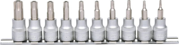 KS Tools 3/8" bitdoppenset, 10-delig, TB10-TB55 met kopgat, 911.3940