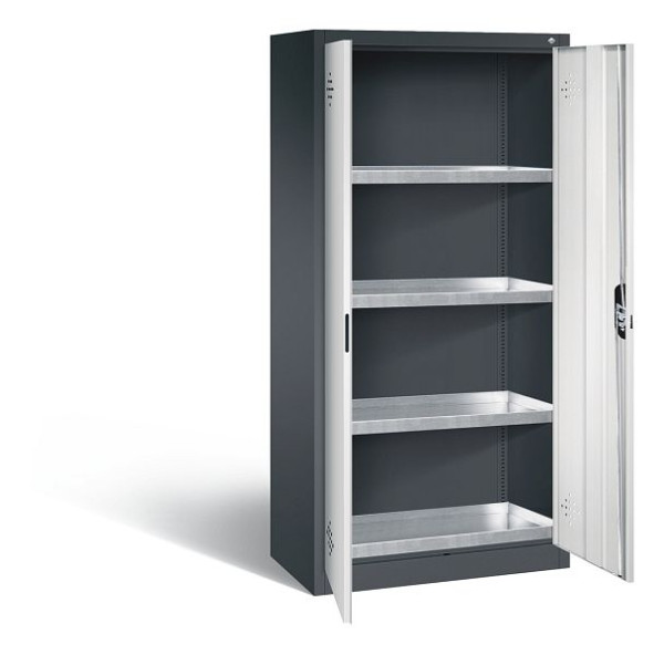 C+P klimaatkast Acurado, H1950xW930xD500mm, kleur: zwartgrijs/lichtgrijs, verzonken handgreep, 8921-315 S10342