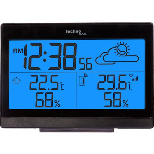Technoline weerstation, radioklok DCF-77 met handmatige instelmogelijkheid, afmetingen: 140 x 100 x 47 mm, WS 9252