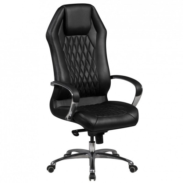 Amstyle bureaustoel Monterey echt leer zwart, SPM1.295