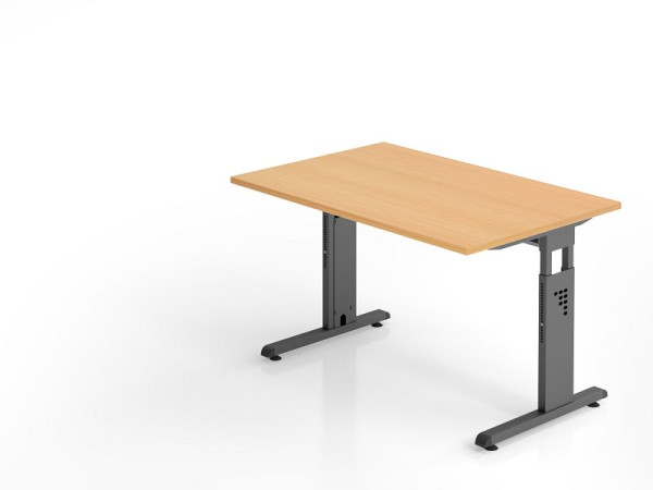 Hammerbacher bureau OS12, 120 x 80 cm, blad: beuken, 25 mm dik, 2 mm ABS rand, rechthoekige vorm, VOS12/6/G