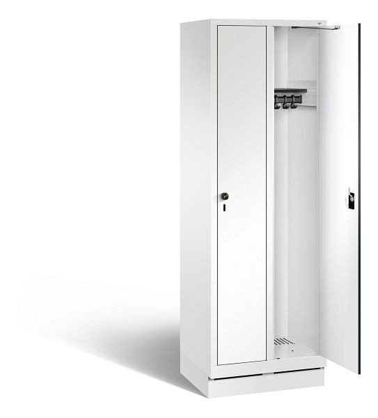 C+P garderobe Evolo, H1800xB610xD500mm, kleur: verkeerswit / decor wit, 48020-20 S10960