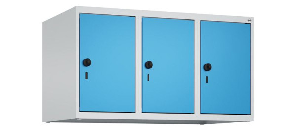 C+P kastopzet Classic PLUS, bovenkast, 7035/5012, veiligheidsdraaisluiting, 500x900x500mm, 3 vakken, 080090-30 S10004