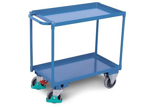 DENIOS Tischwagen DENIOS classic-line, 2 Stahlwannen, 995 x 695 mm, 400 kg, 258221