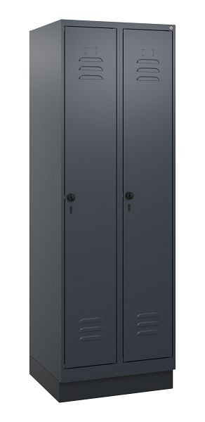 C+P Umkleidespind Classic PLUS, Sockel, 2 Abteile, 1800x600x500mm, 7016/7016, Drehriegel, 0800207-20 S10012
