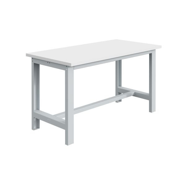 SOFAME SI werkbank, B 2000 x D 750 x H 828 mm, melamine werkblad 28 mm, lichtgrijs RAL 7035, W010010600GC