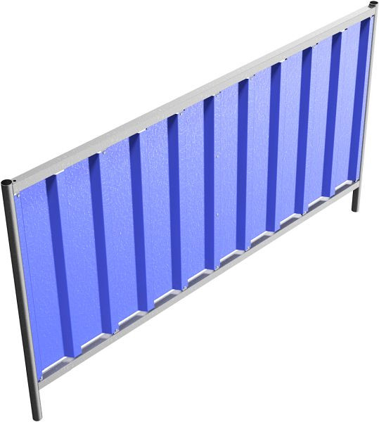 Schake bouwhek trapeze, plaatcoating: blauw, hoogte: 1,2 m, 3B1222B