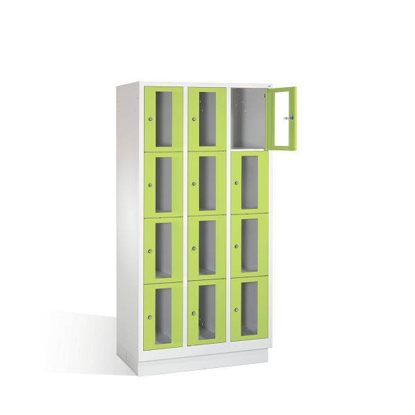 C+P lockerkast Classic, H1800xB900xD500mm, kleur: lichtgrijs / virid groen, 8020A304 S10007