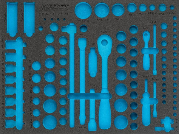 Hazet 2-componenten zachtschuim inlay, voor 163-369/104, afmetingen/lengte: 519 mm x 392 mm Organisatiesysteem afmeting: 3/3+ (519 x 392 mm), 163-369L