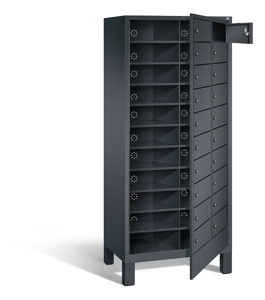 C+P wasverzamelkast Evolo, H1850xW810xD500mm, kleur: zwart-grijs, 48060-210 S10041
