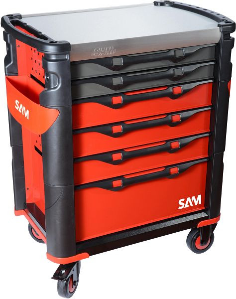 SAM werkplaatswagen met 6 laden en RVS werkblad, 416H