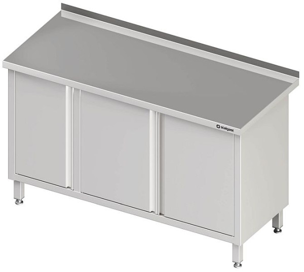 Stalgast werkkast met draaideuren H 850 mm, met opstaande rand, gelast