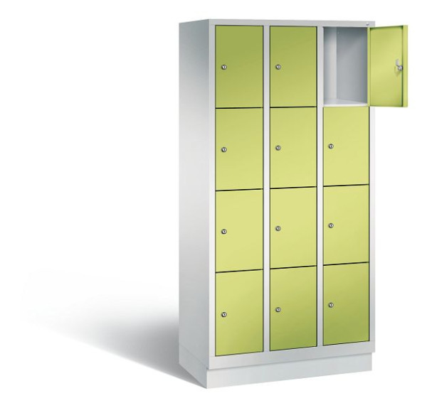 C+P lockerkast Evolo, H1800xB900xD500mm, kleur: lichtgrijs / virid groen, 48020-304 S10112