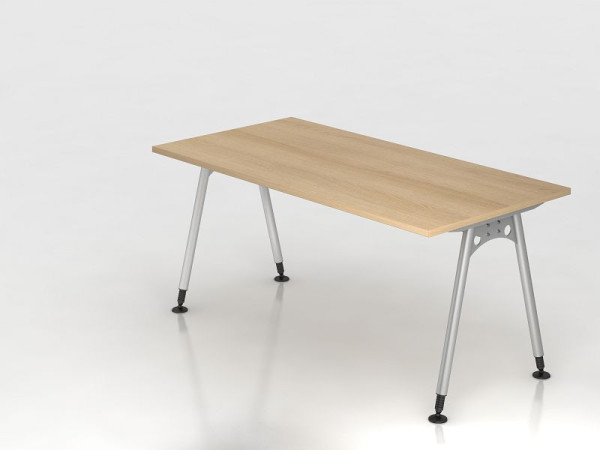 Hammerbacher bureau A-poot 160x80cm, eiken, rechthoekige vorm, VAS16/E/S