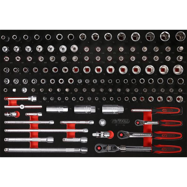 KS Tools PERFORMANCEplus gereedschapset 142-delig 1/4'+3/8' dopsleutel, 811.1142