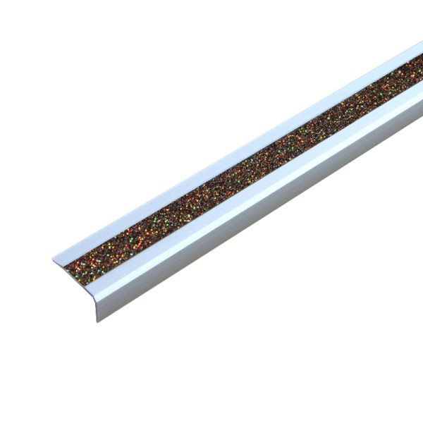 Meelbroek antislip traprandprofiel aluminium met m2 antislip coating, GlitterGrip goud 53x610x31mm, zelfklevend, ATM8KF1sk
