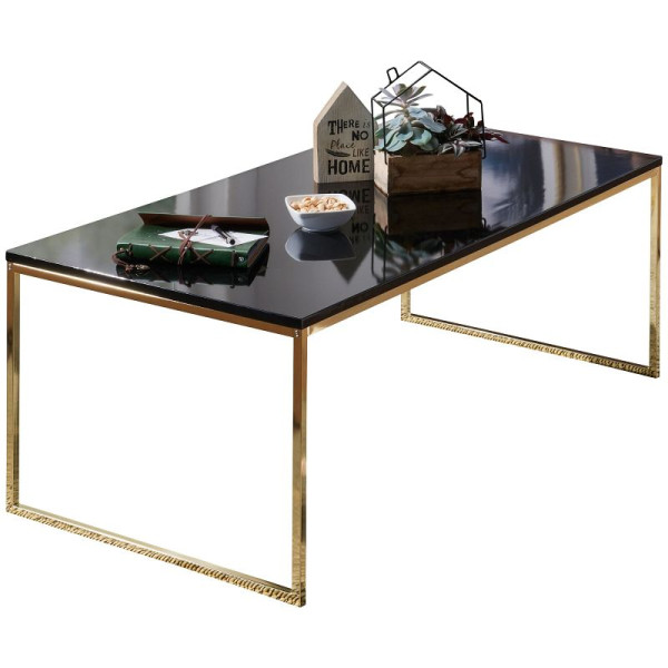 Wohnling salontafel RIVA 120 x 45 x 60 cm metaal hout, zwart/goud, WL5.796
