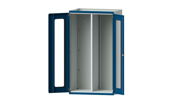 ANKE werkbanken, zware kast, model 200, 1085 x 690 x 1950 mm, zichtvlak van plexiglas, RAL 7035/5010, 621.030