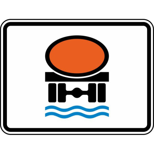 Stein HGS HGS tracéverbod voor voertuigen met watervervuilende lading nr. 1052-31, 562x750mm /RA1/vlakke vorm 2mm, zonder gat, 1052-31-311-1