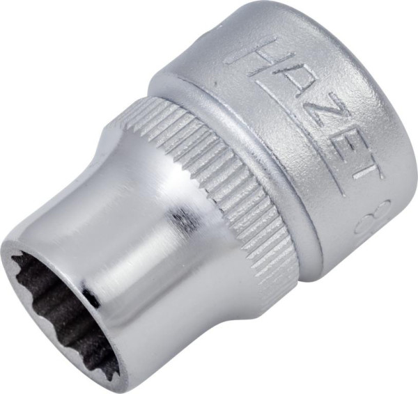 Hazet dop, bi-hex, hol vierkant 10 mm (3/8"), 9 mm, gekarteld, 880Z-9