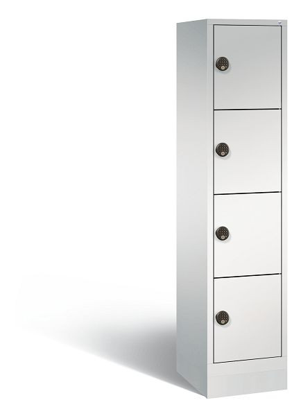 C+P stalen oplaadkast Evolo, 4 compartimenten, H1800B420T500 mm, lichtgrijs, 48020-1204EB S10026