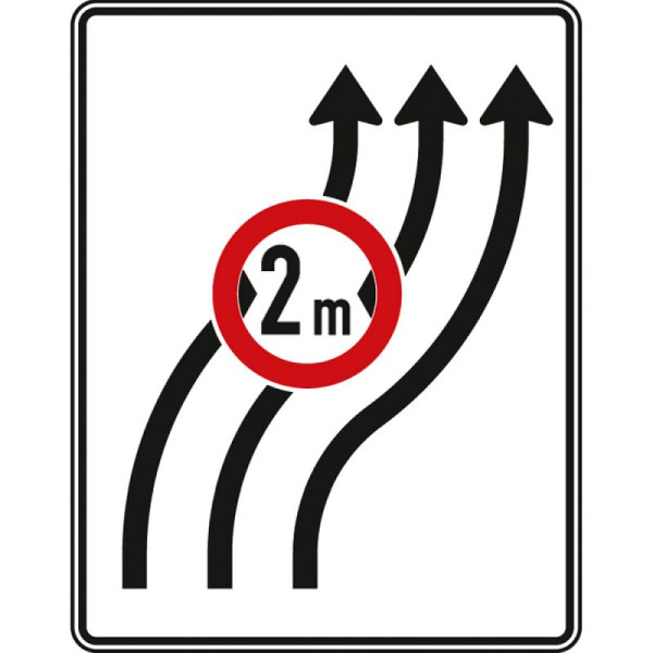Stone HGS zwenkbord zonder tegenliggers, drie rijstroken naar rechts, nr. 515-22, RA1/vlakke vorm 2mm, zonder afstandsinformatie, 1600x1250mm, 515-22-111