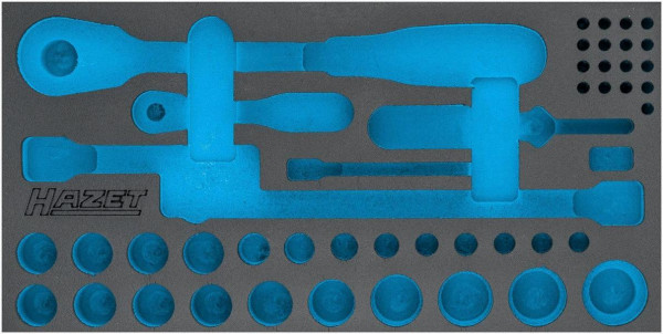 Hazet 2-componenten zachtschuim inzetstuk, voor 953 SPC Afmetingen / lengte: 342 mm x 172 mm Organisatiesysteem afmeting: 1/3 (342 x 172 mm), 163-355L