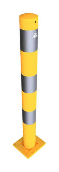 Schake afzetpaal stalen buis Ø 89 x 2,9 mm afneembaar, afneembaar geel/zwart, zonder oog, 489APBG