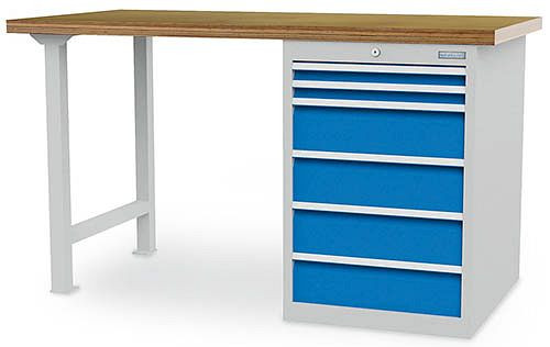 Bedrunka + Hirth rij werkbank R 18-24, 2x50 VA, 4x150VA, lade volledig uittrekbaar 100%, 1500 x 750 x 859 mm, 03.15.580.7V