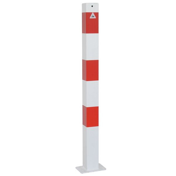 Schake afzetpaal stalen buis 70 x 70 mm stationair, voor plugbevestiging thermisch verzinkt / wit gecoat, 470PB/1