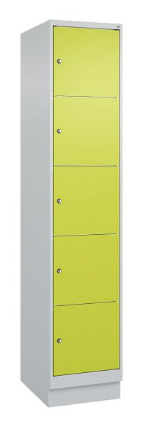 C+P lockerkast Classic PLUS, onderstel, 1950x400x500mm, 7035/0024, met 5 vakken, 080020-125 S10010