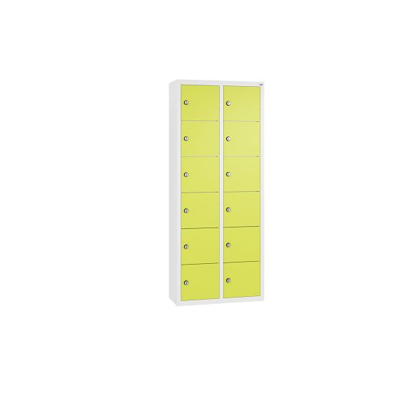 C+P Kleingefachschrank, 12 Fächer, H1130xB460xT200 mm, Weiß/Viridingrün, 80700-223 S10034