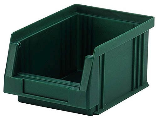 Bedrunka + Hirth kunststof opbergboxen, groen, afmetingen in mm (BxDxH): 164 x 105 x 75, 25 stuks, 018500223