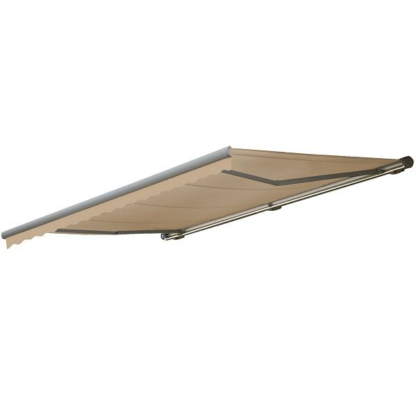 Mendler elektrische cassetteluifel T123, volledige cassette volant 4,5x3m, polyester creme, grijs, 58248+34295+58309+34306