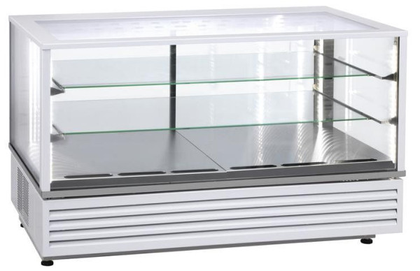 ROLLER GRILL Kühlvitrine Panorama CD 1200, Tischgerät mit 2 Glasböden 1045x490x4 -3 x 1/1 GN, CD1200