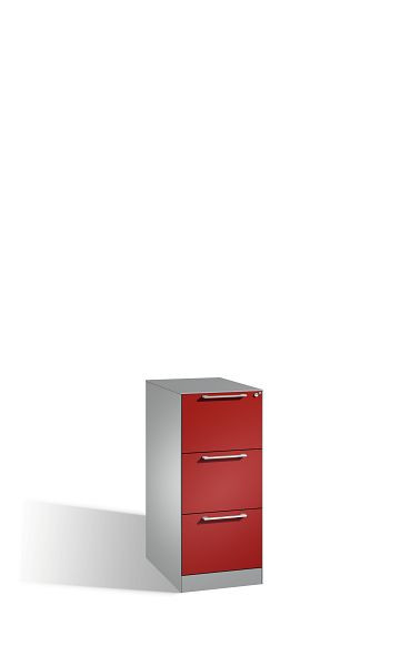 C+P hangarchiefkast Asisto, H1010xB440xD600mm, kleur: wit aluminium/robijnrood, beugelgreep, 146245-311 S10086
