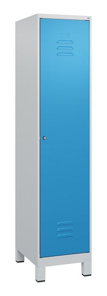 C+P luierkastje Classic PLUS met middenwand, voeten, 1800x400x500mm, 7035/5012, cilinderslot, 0800107-12F S10019