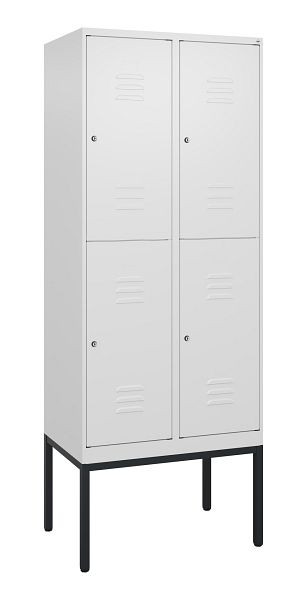 C+P dubbeldekskast Classic PLUS, frame, 2 vakken, 2120x800x500mm, 9016/9016, cilindersloten, 0803307-22 S10029