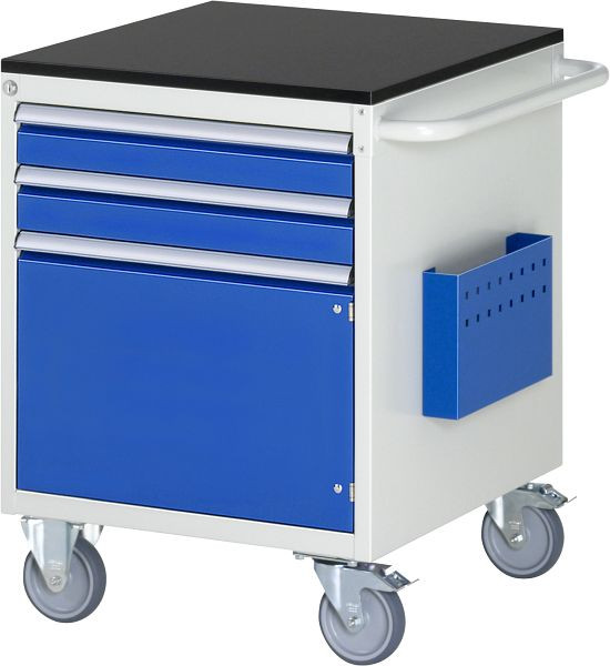 RAU montagewagen serie 7000, B580 x D650 x H790 mm, werkblad voorzien van melamineharscoating, laden: 2xH90 mm, draaideur H360 mm, 15-L3.5AR-M.11