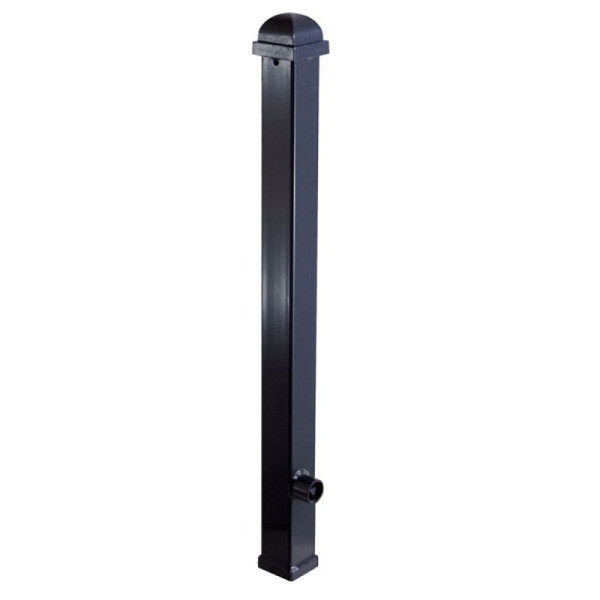 Stone HGS stijl tuinpaal 70 x 70 mm met sierkop, opklapbaar/met driehoekslot, DIN 3223/bodemsluiting, om in beton te plaatsen, geel met zwarte strepen, zonder oogjes, 473fuhbsonder-gs