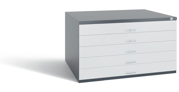 C+P Schubladenschrank Serie 7100_7200, H760xB1350xT960 mm, Anthrazit/Grau, 7201-100 S10308