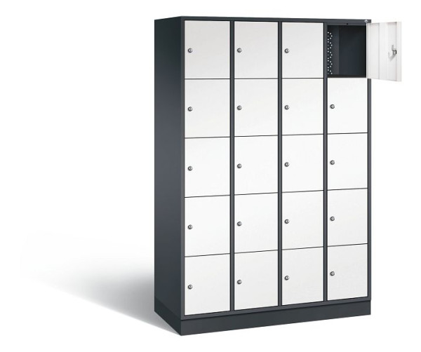 C+P lockerkast Intro, H1950xB1220xD490mm, kleur: zwartgrijs / verkeerswit, 8570-401 S10245
