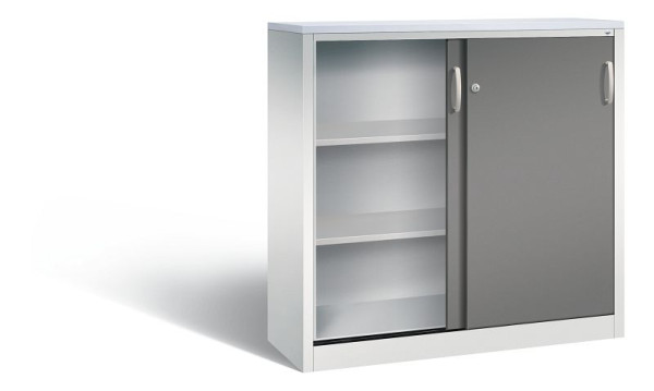C+P dressoir met schuifdeuren Acurado, H1200xB1200xD400mm, kleur: lichtgrijs/vulkaangrijs, beugelgreep, 3 niveaus, 2047-1200 S10339