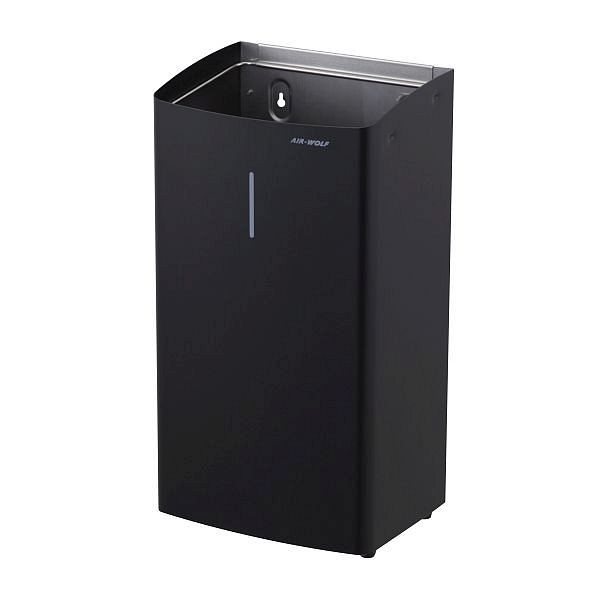 Air Wolf afvalbak met 27 liter inhoud, Alpha-serie, H x B x D: 500 x 265 x 200 mm, matzwart roestvrij staal, 60-115