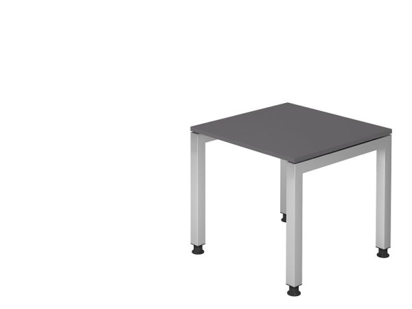 Hammerbacher bureau U-voet vierkant 80x80cm grafiet, rechthoekige vorm, zwevende plaat, VJS08/G/S